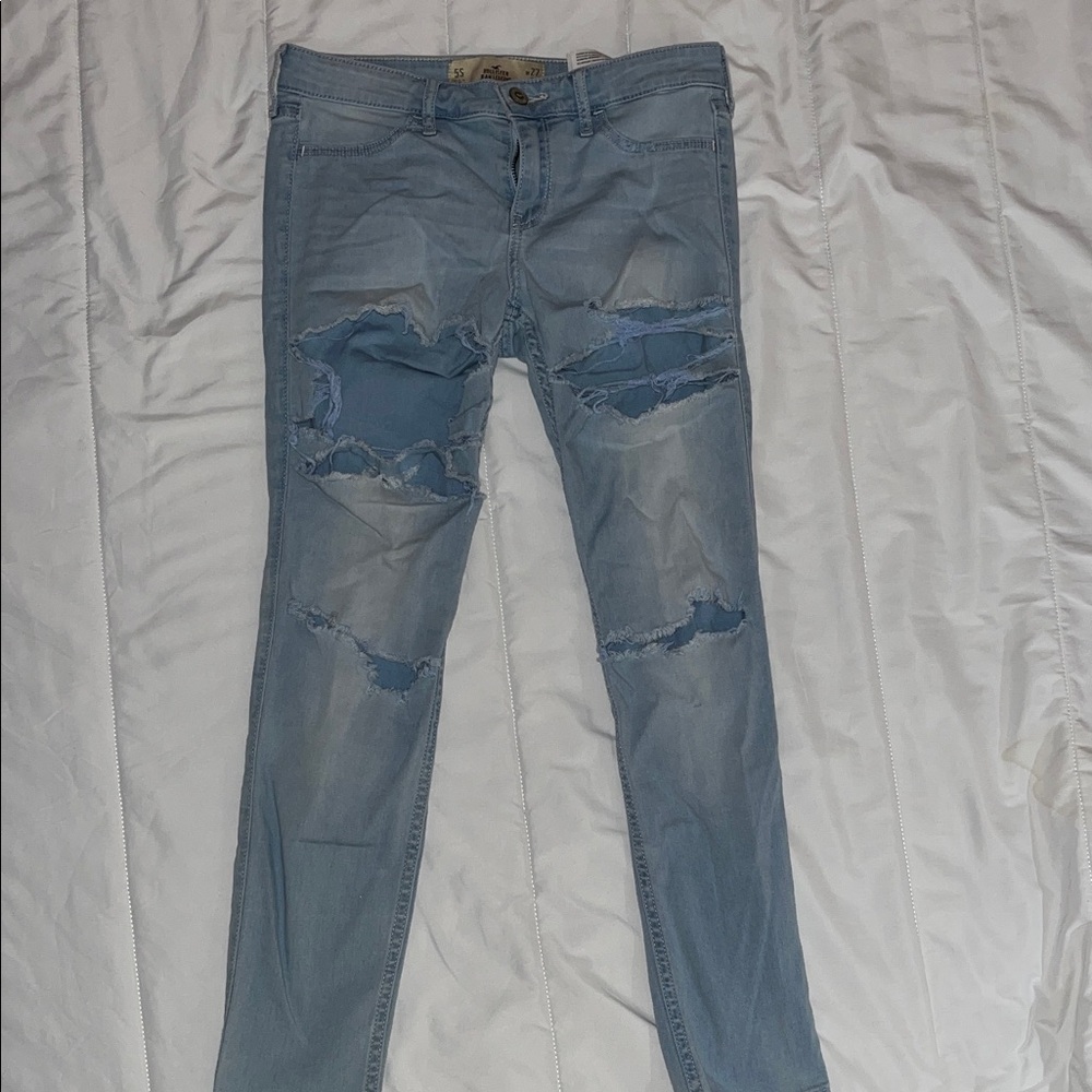 Hollister Light Blue Ripped Skinny Jeans